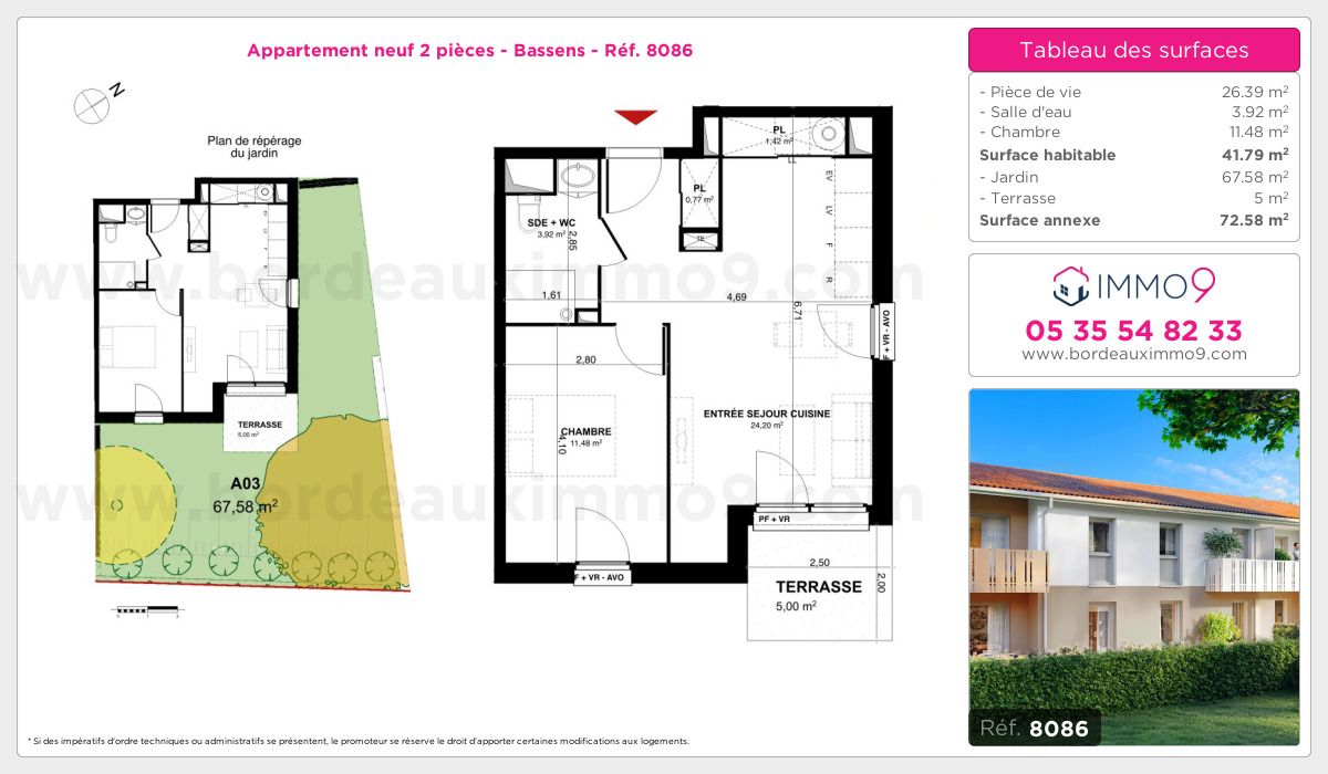 Plan et surfaces, Programme neuf Bassens Référence n° 8086