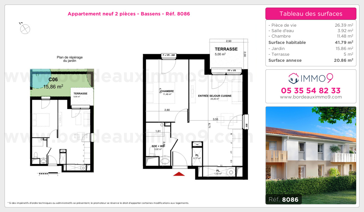 Plan et surfaces, Programme neuf Bassens Référence n° 8086