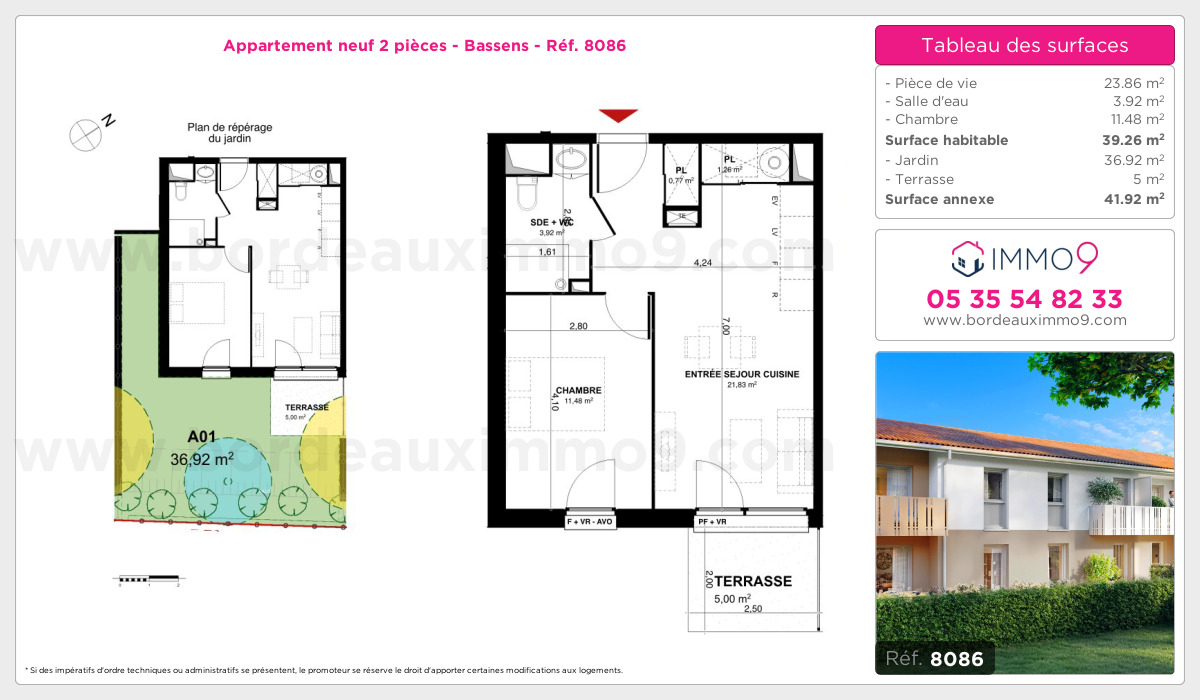 Plan et surfaces, Programme neuf Bassens Référence n° 8086