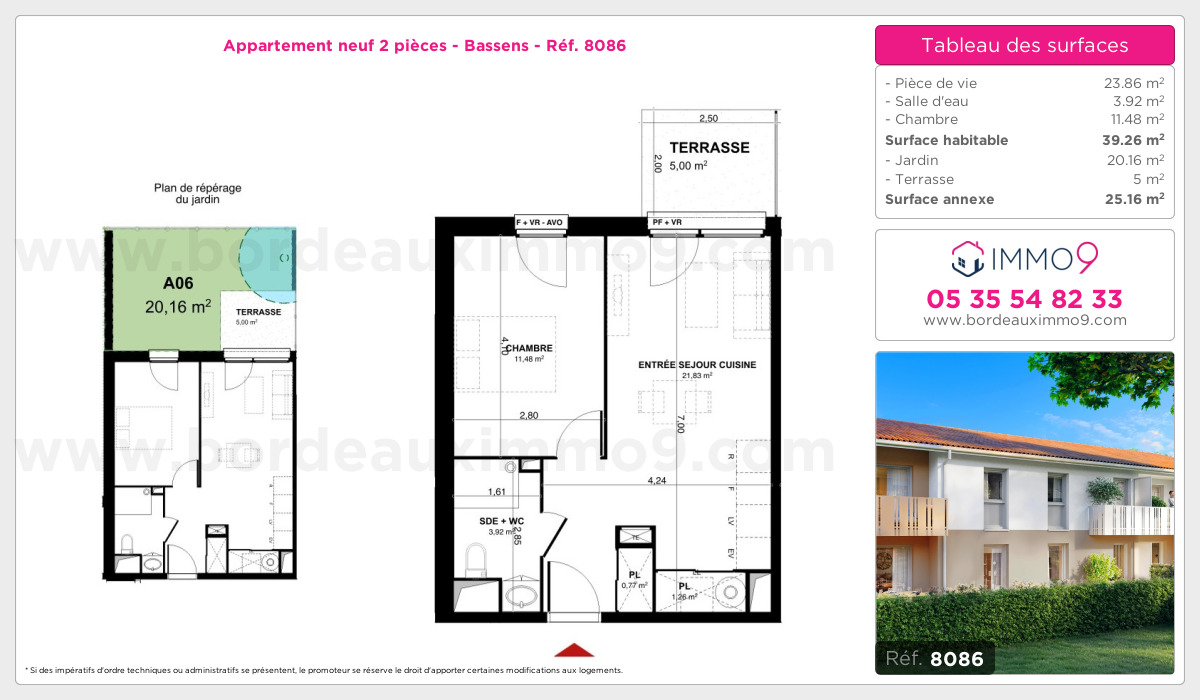 Plan et surfaces, Programme neuf Bassens Référence n° 8086