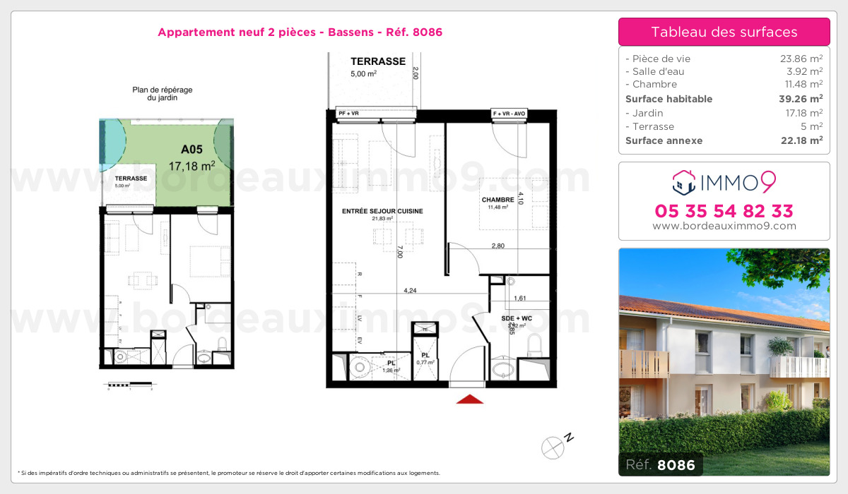 Plan et surfaces, Programme neuf Bassens Référence n° 8086