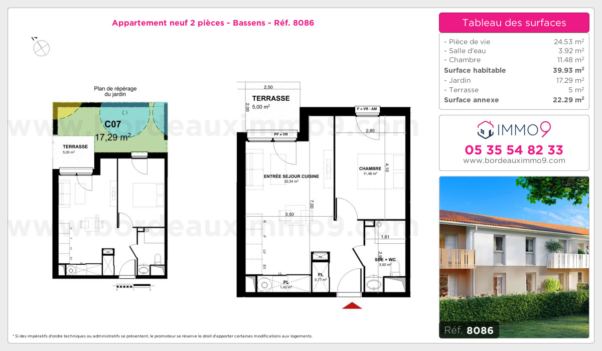 Plan et surfaces, Programme neuf Bassens Référence n° 8086