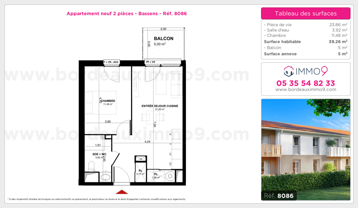 Plan et surfaces, Programme neuf Bassens Référence n° 8086