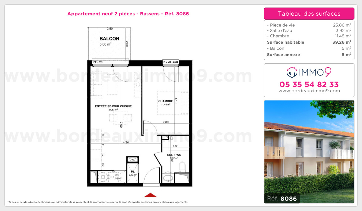 Plan et surfaces, Programme neuf Bassens Référence n° 8086