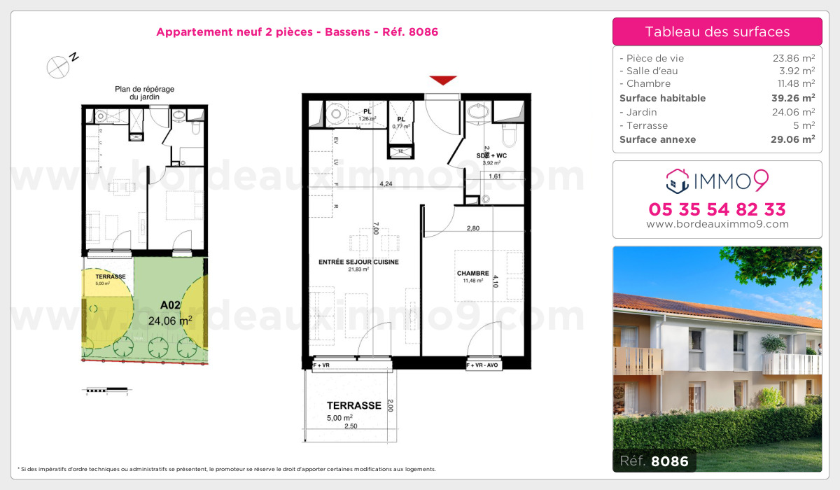 Plan et surfaces, Programme neuf Bassens Référence n° 8086