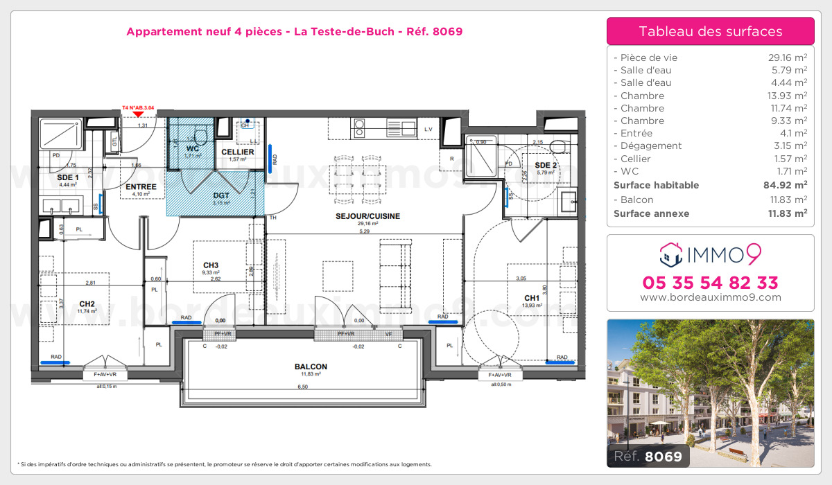 Plan et surfaces, Programme neuf Teste-de-Buch Référence n° 8069