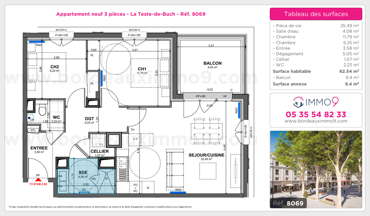 Plan et surfaces, Programme neuf Teste-de-Buch Référence n° 8069