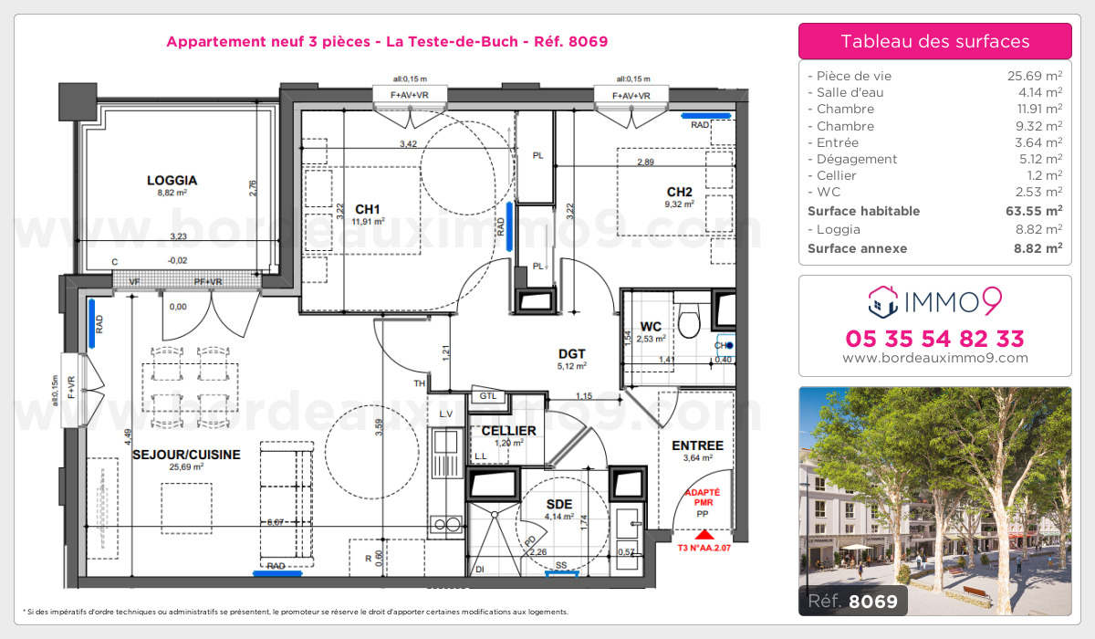 Plan et surfaces, Programme neuf Teste-de-Buch Référence n° 8069