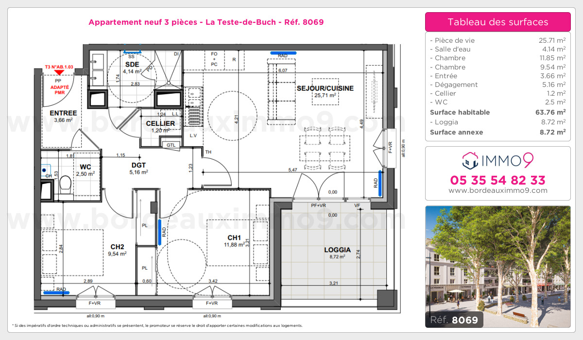 Plan et surfaces, Programme neuf Teste-de-Buch Référence n° 8069