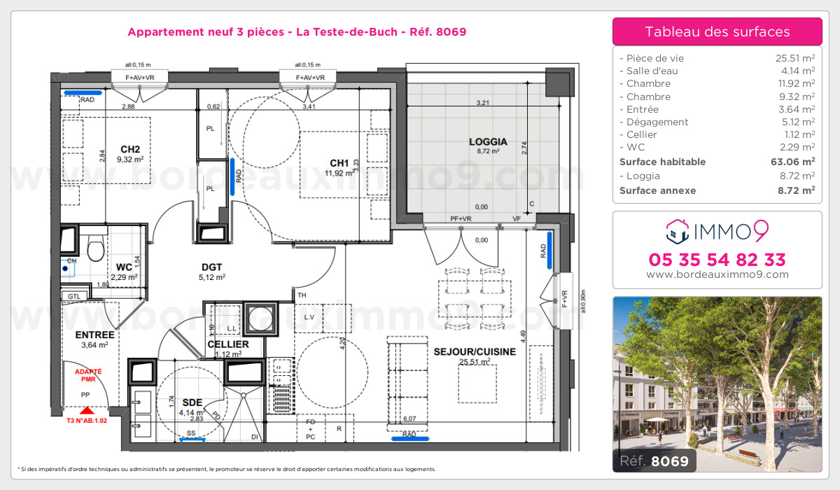 Plan et surfaces, Programme neuf Teste-de-Buch Référence n° 8069