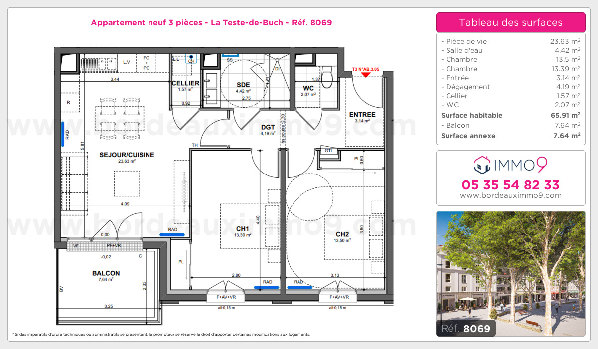 Plan et surfaces, Programme neuf Teste-de-Buch Référence n° 8069
