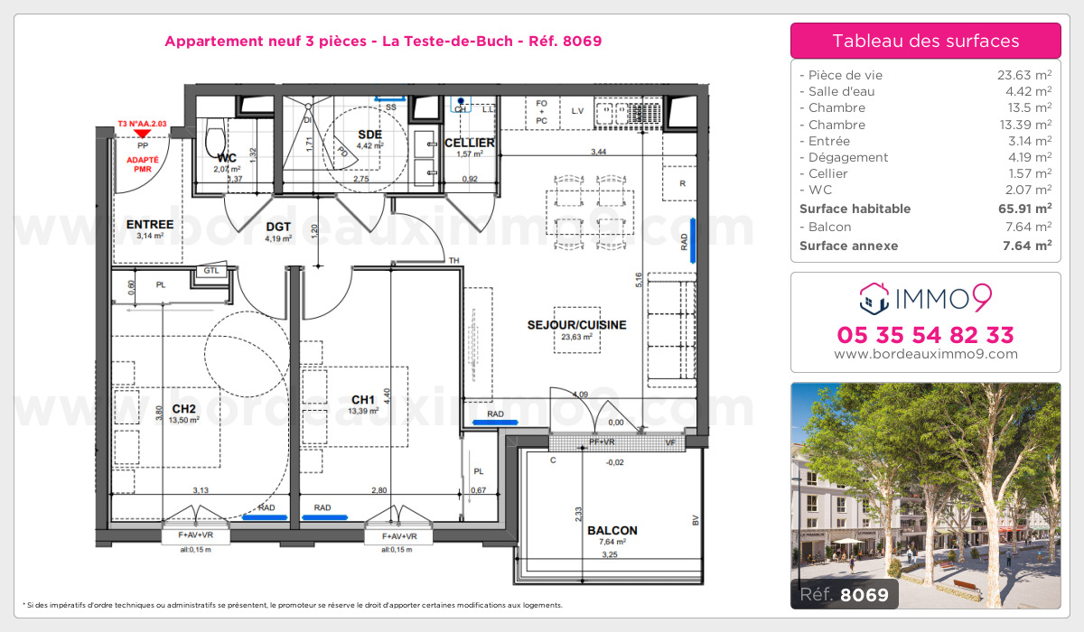 Plan et surfaces, Programme neuf Teste-de-Buch Référence n° 8069