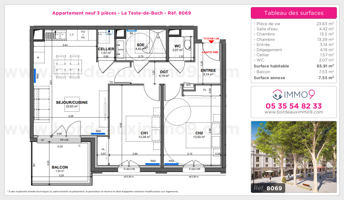 Plan et surfaces, Programme neuf Teste-de-Buch Référence n° 8069