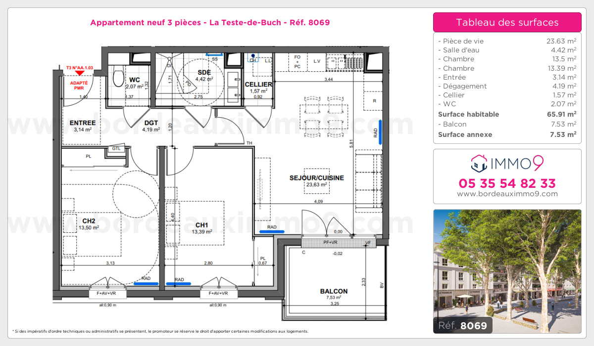 Plan et surfaces, Programme neuf Teste-de-Buch Référence n° 8069