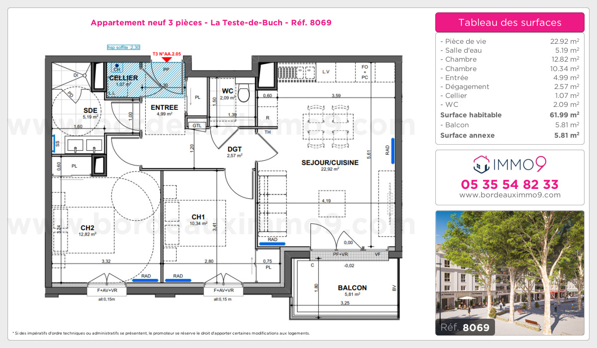 Plan et surfaces, Programme neuf Teste-de-Buch Référence n° 8069