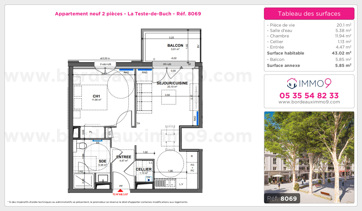 Plan et surfaces, Programme neuf Teste-de-Buch Référence n° 8069