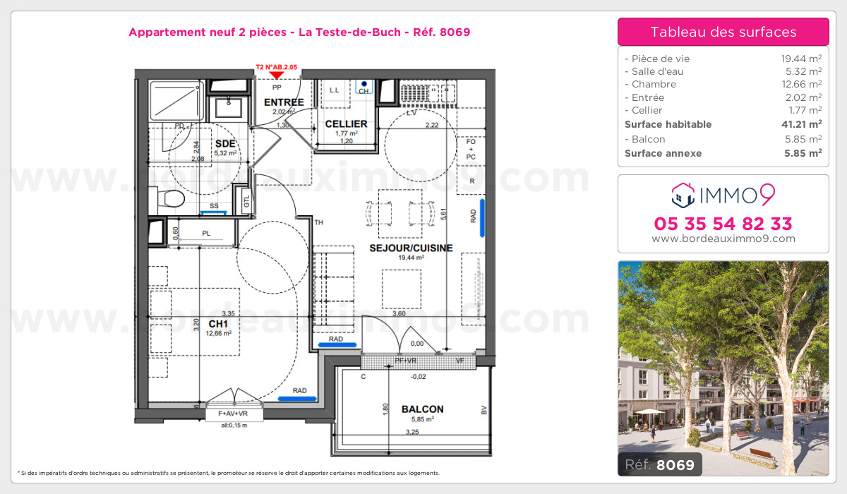 Plan et surfaces, Programme neuf Teste-de-Buch Référence n° 8069