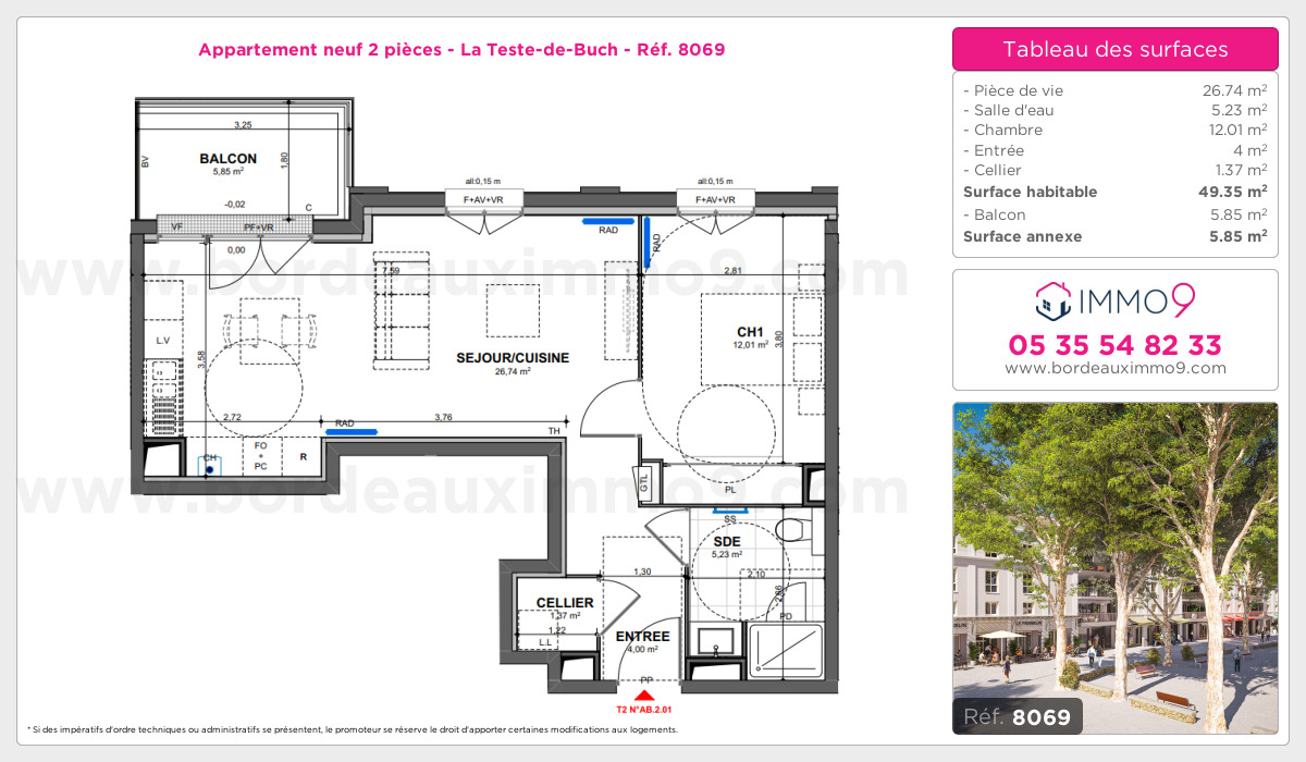 Plan et surfaces, Programme neuf Teste-de-Buch Référence n° 8069