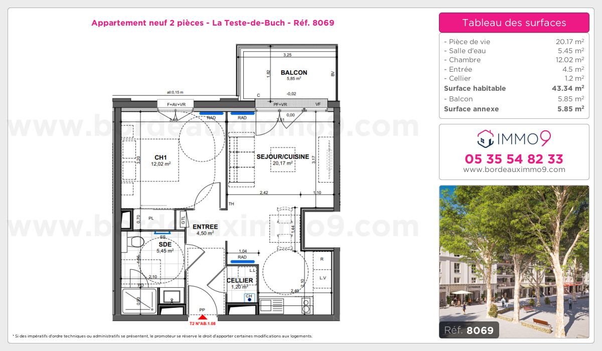 Plan et surfaces, Programme neuf Teste-de-Buch Référence n° 8069