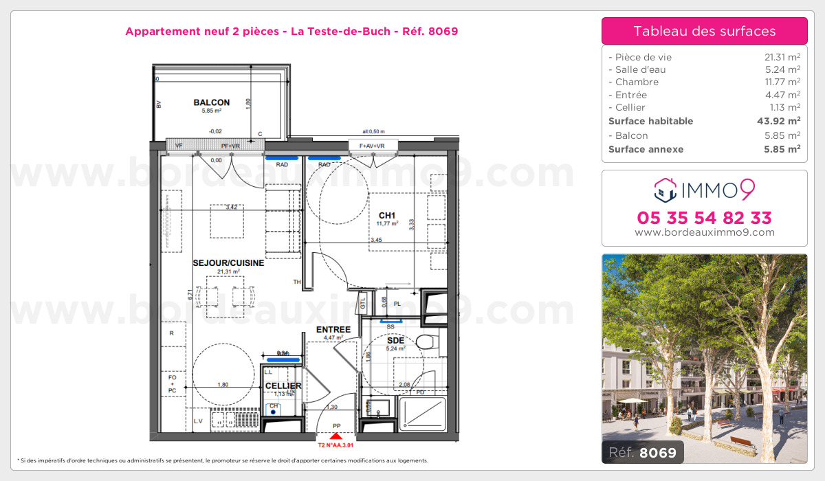 Plan et surfaces, Programme neuf Teste-de-Buch Référence n° 8069