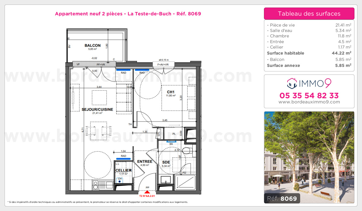 Plan et surfaces, Programme neuf Teste-de-Buch Référence n° 8069