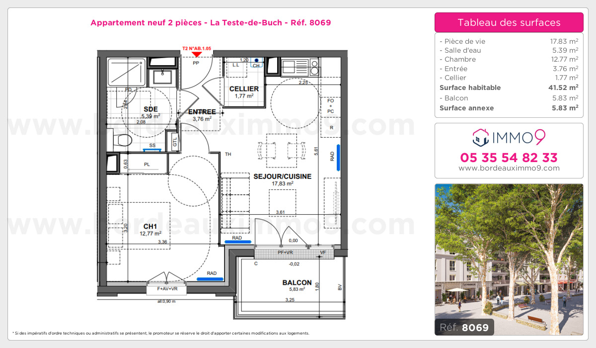 Plan et surfaces, Programme neuf Teste-de-Buch Référence n° 8069