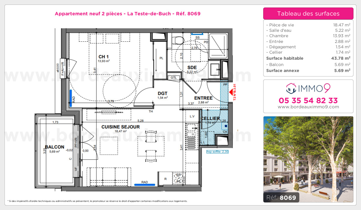Plan et surfaces, Programme neuf Teste-de-Buch Référence n° 8069