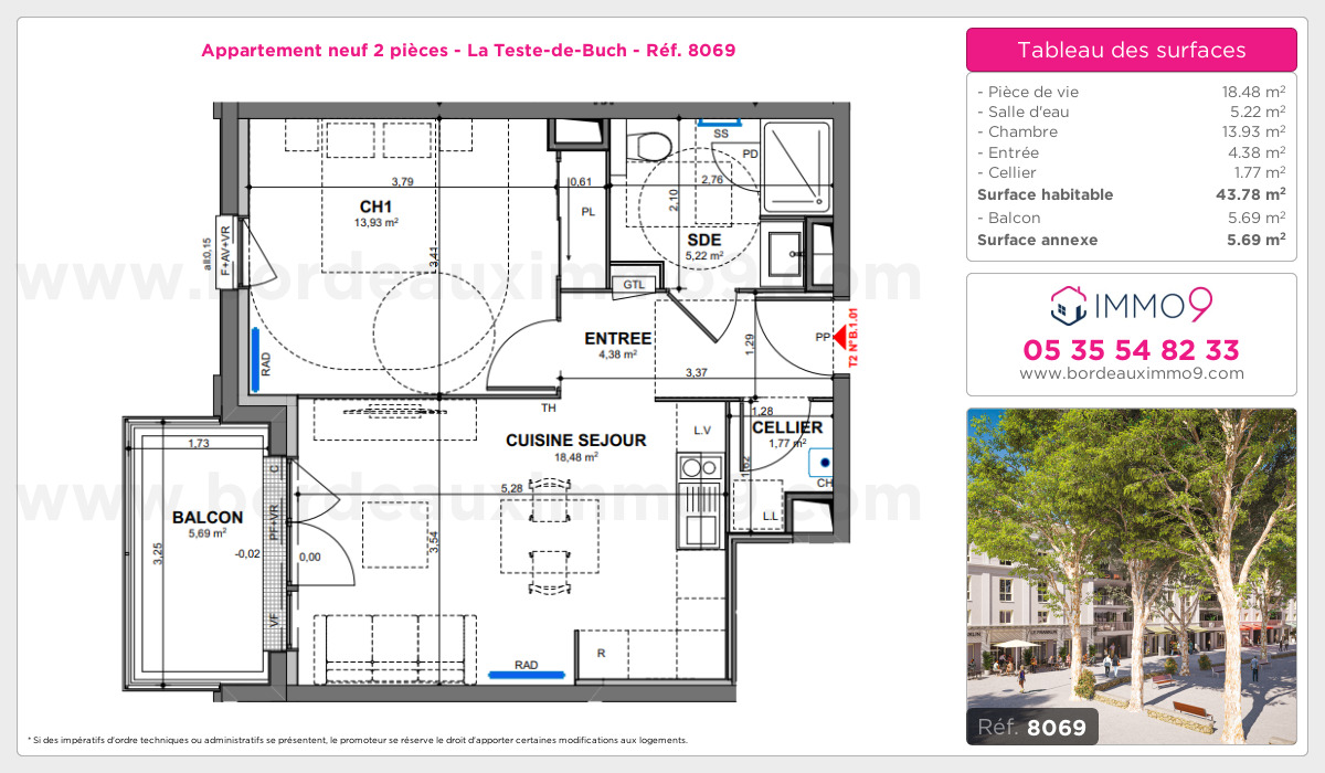 Plan et surfaces, Programme neuf Teste-de-Buch Référence n° 8069