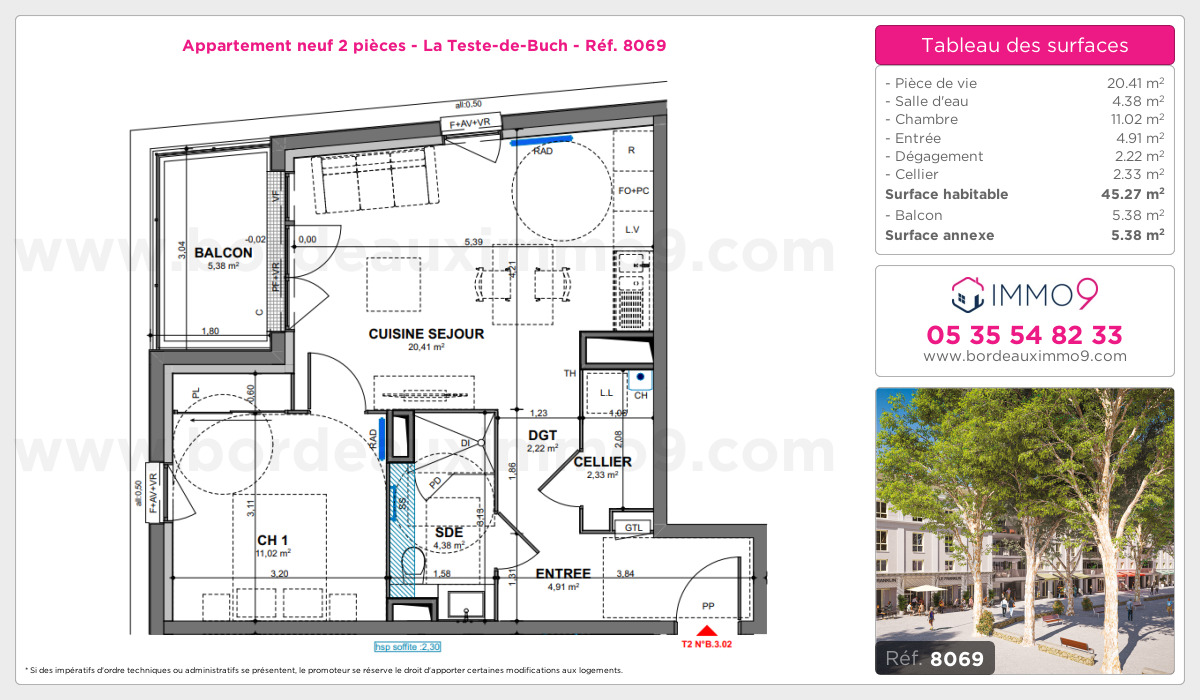 Plan et surfaces, Programme neuf Teste-de-Buch Référence n° 8069