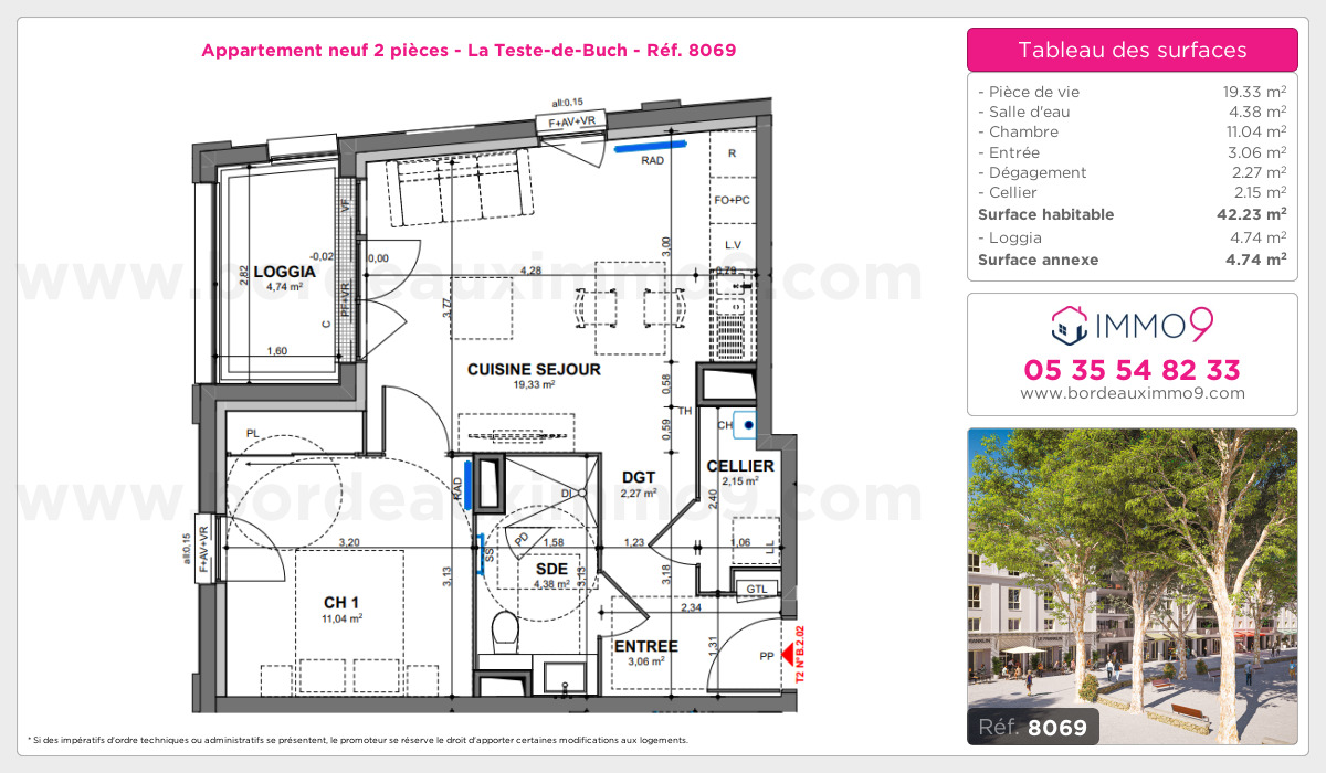 Plan et surfaces, Programme neuf Teste-de-Buch Référence n° 8069