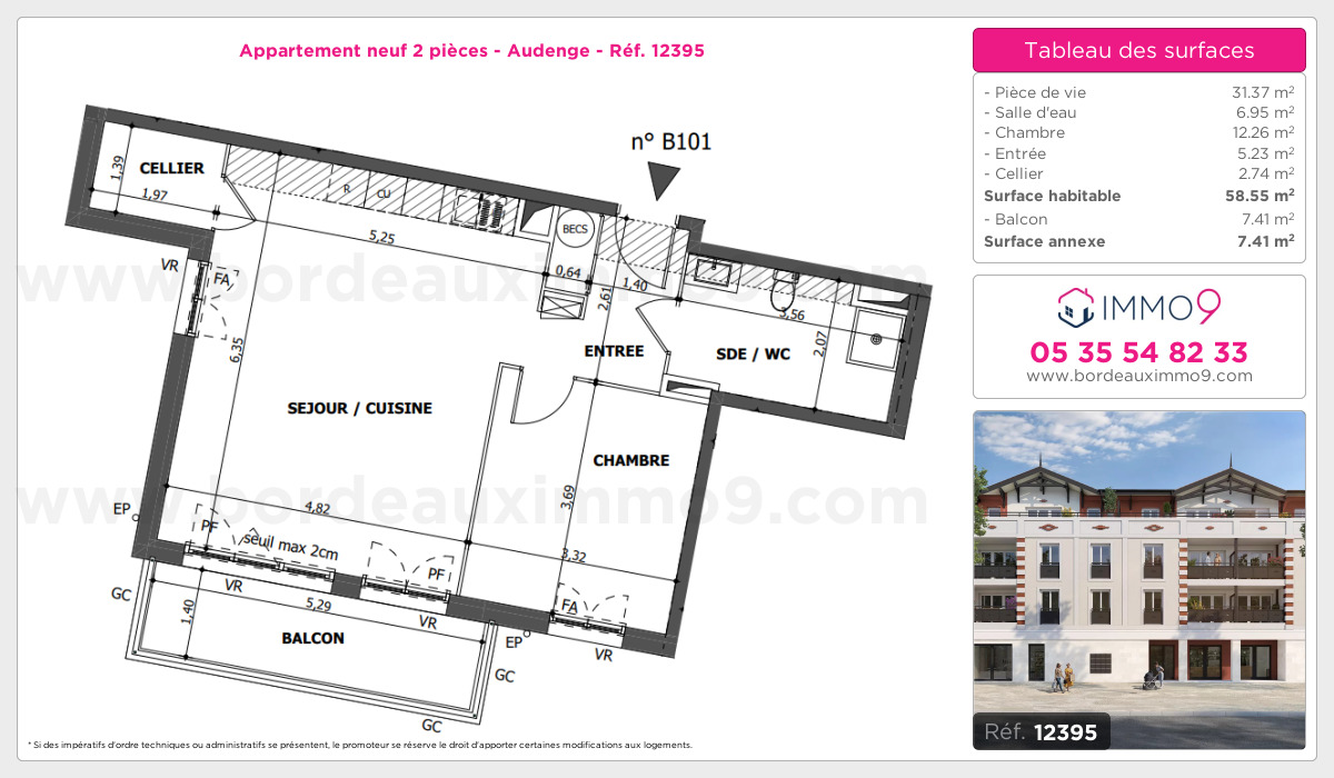 Plan et surfaces, Programme neuf Audenge Référence n° 12395
