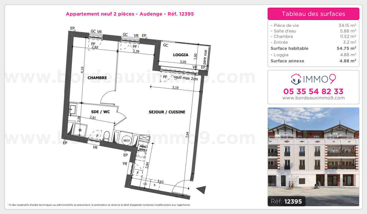Plan et surfaces, Programme neuf Audenge Référence n° 12395