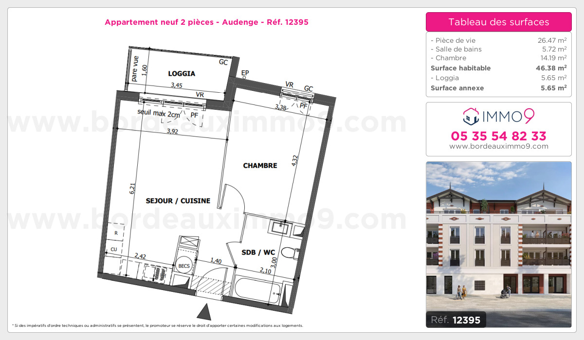 Plan et surfaces, Programme neuf Audenge Référence n° 12395