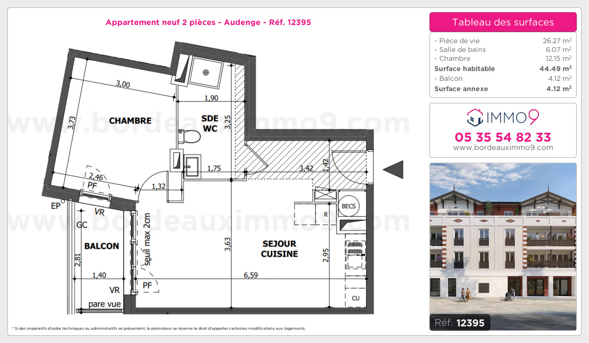 Plan et surfaces, Programme neuf Audenge Référence n° 12395