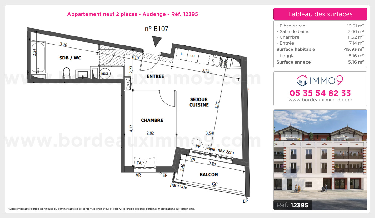Plan et surfaces, Programme neuf Audenge Référence n° 12395
