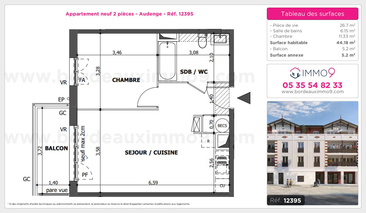 Plan et surfaces, Programme neuf Audenge Référence n° 12395