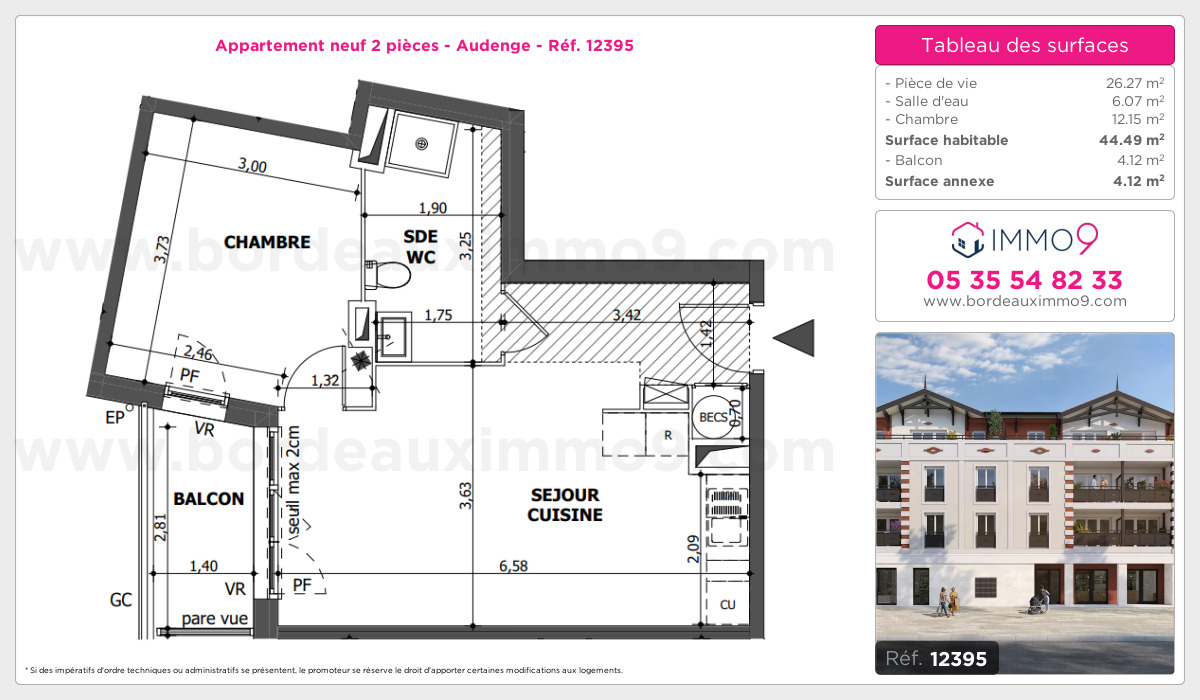 Plan et surfaces, Programme neuf Audenge Référence n° 12395