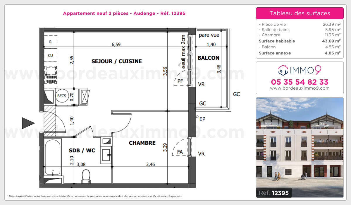 Plan et surfaces, Programme neuf Audenge Référence n° 12395