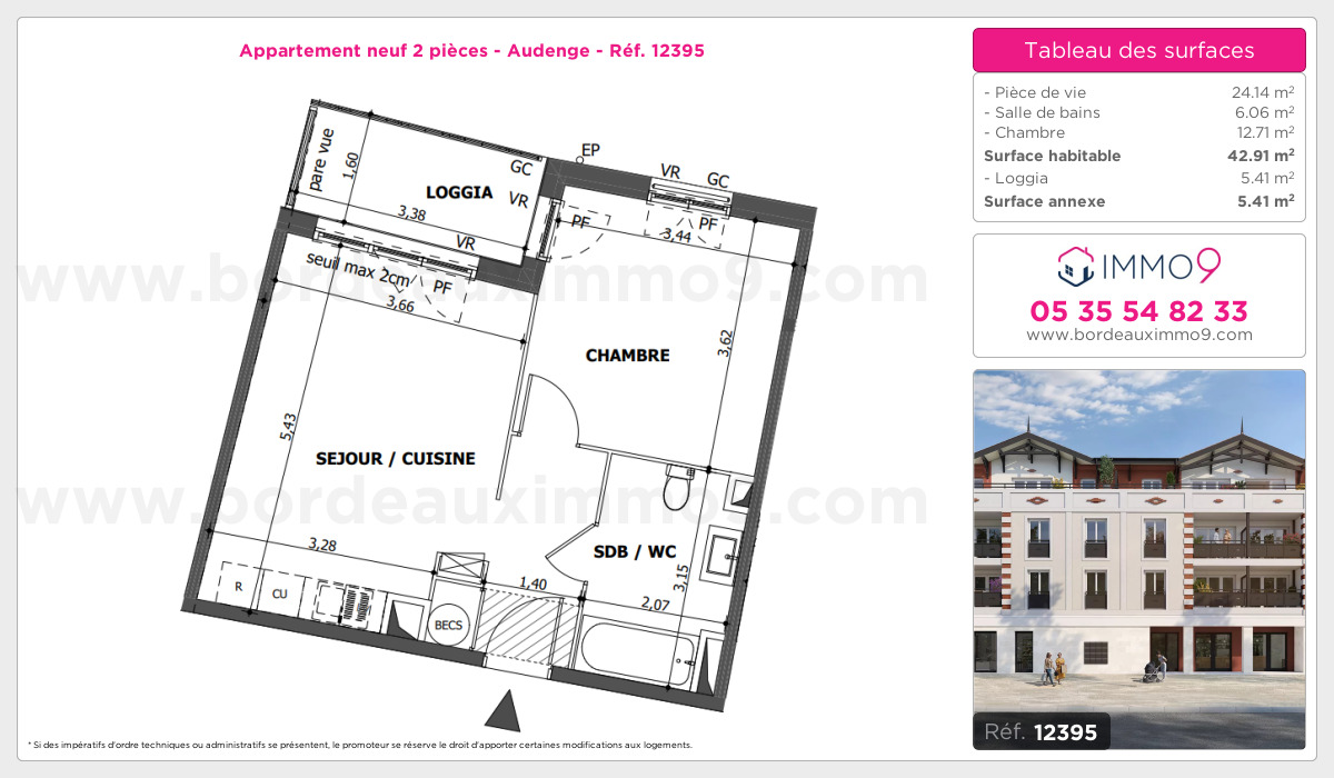 Plan et surfaces, Programme neuf Audenge Référence n° 12395