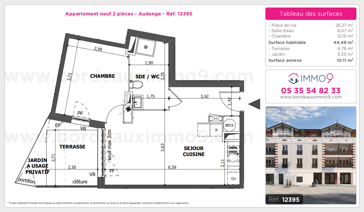 Plan et surfaces, Programme neuf Audenge Référence n° 12395
