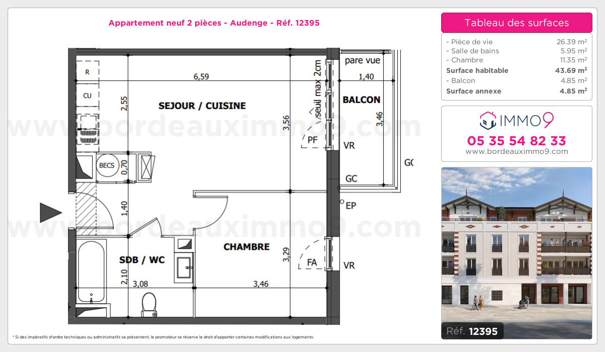 Plan et surfaces, Programme neuf Audenge Référence n° 12395