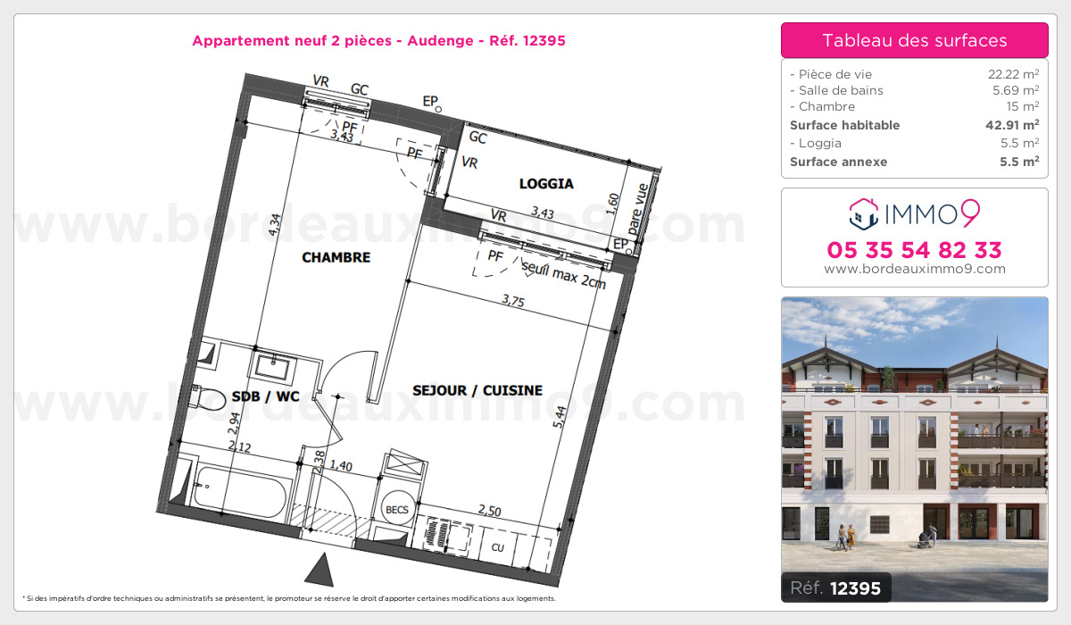 Plan et surfaces, Programme neuf Audenge Référence n° 12395