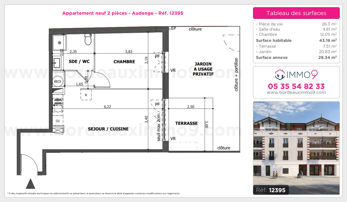 Plan et surfaces, Programme neuf Audenge Référence n° 12395
