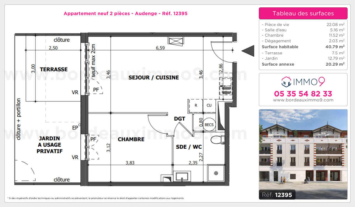 Plan et surfaces, Programme neuf Audenge Référence n° 12395