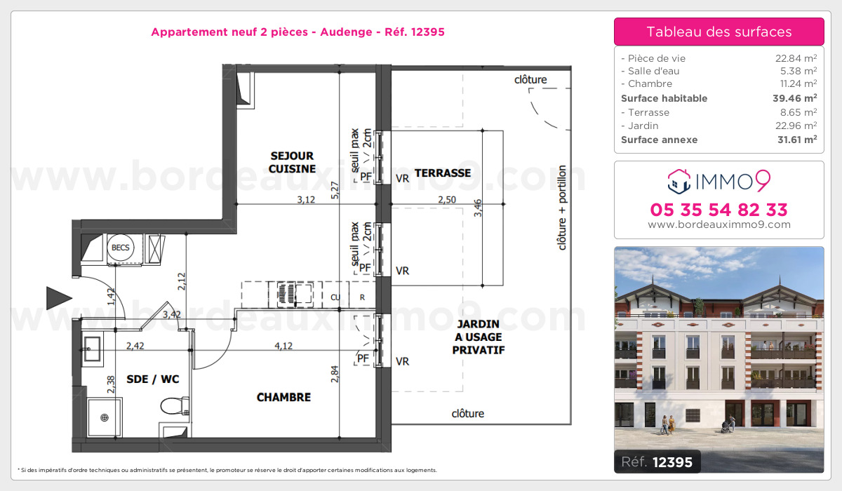 Plan et surfaces, Programme neuf Audenge Référence n° 12395