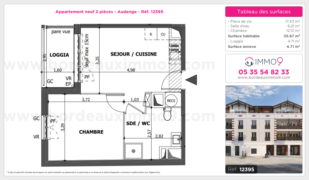Plan et surfaces, Programme neuf Audenge Référence n° 12395