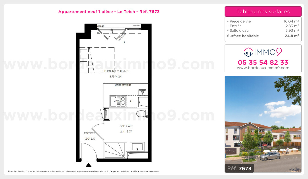 Plan et surfaces, Programme neuf Teich Référence n° 7673