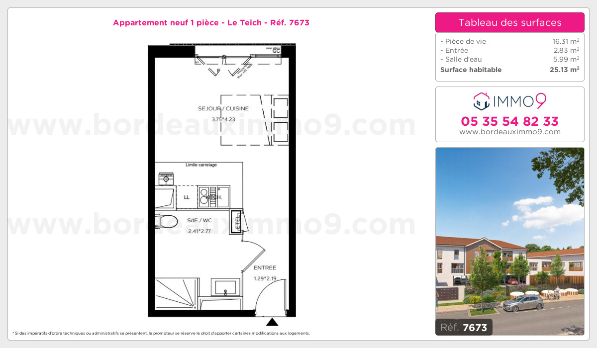 Plan et surfaces, Programme neuf Teich Référence n° 7673