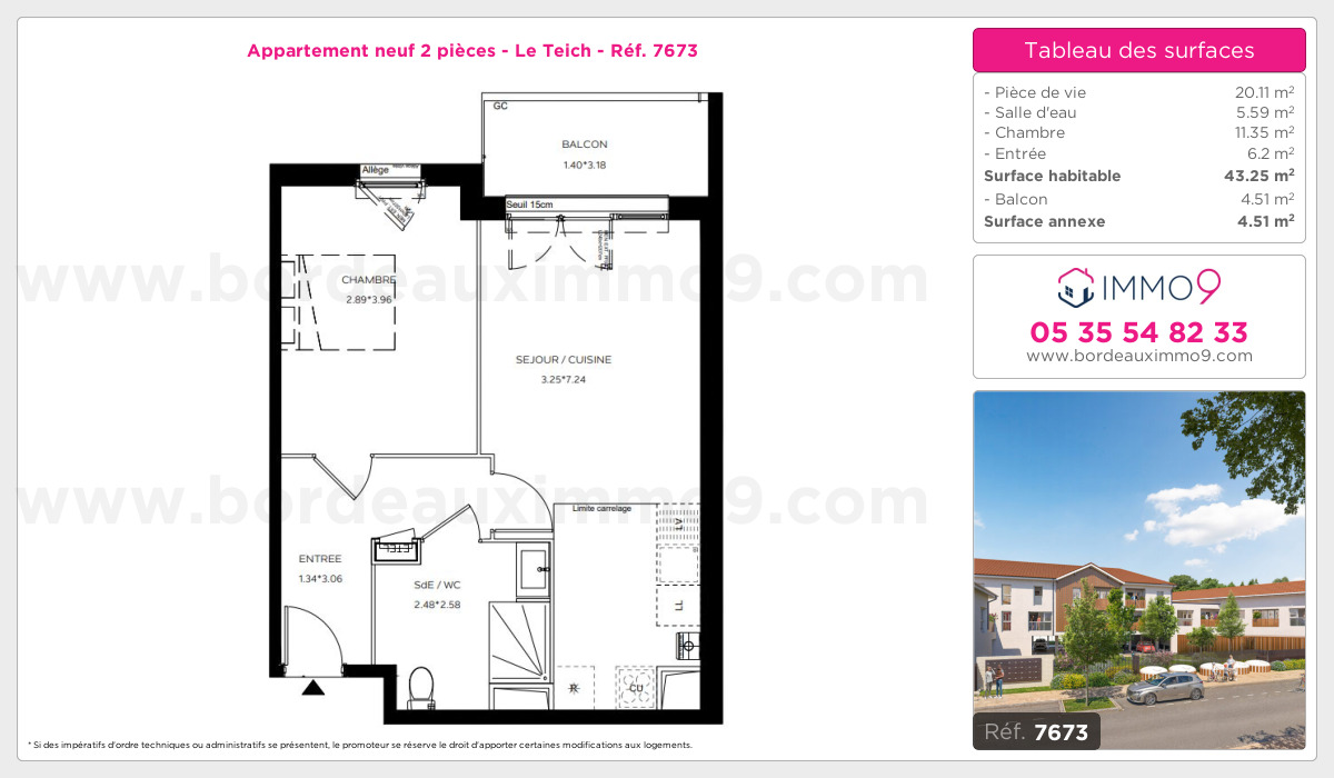 Plan et surfaces, Programme neuf Teich Référence n° 7673