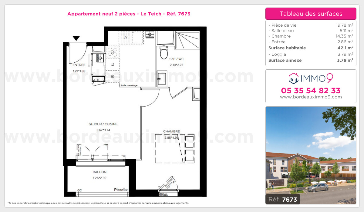Plan et surfaces, Programme neuf Teich Référence n° 7673